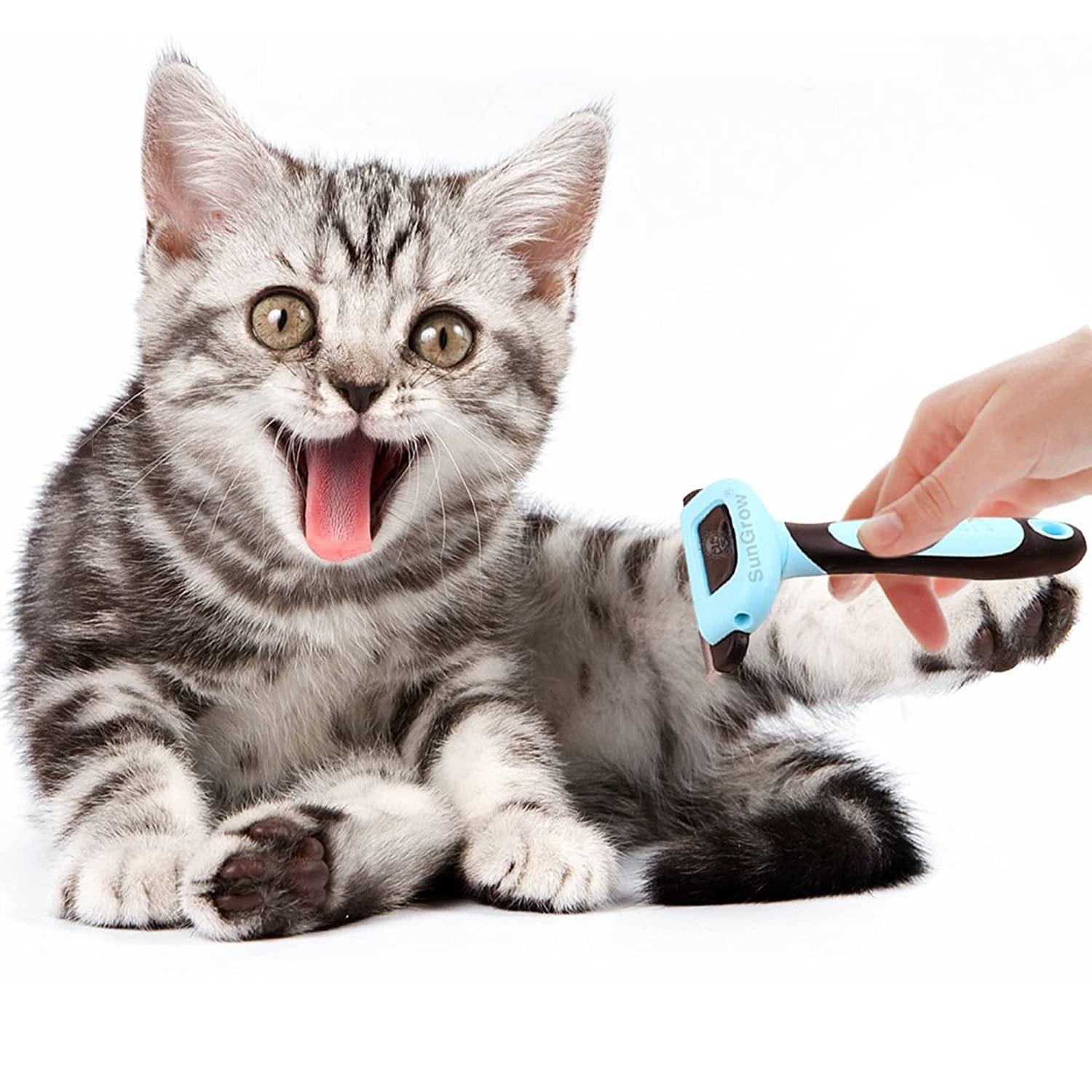 SunGrow Deshedding Brush for Short-Haired Pets Stainless