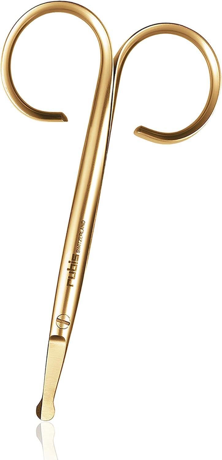 Rubis Duck Gold Hair Removal Scissors - Round Tip Eyebrow and Beard ...