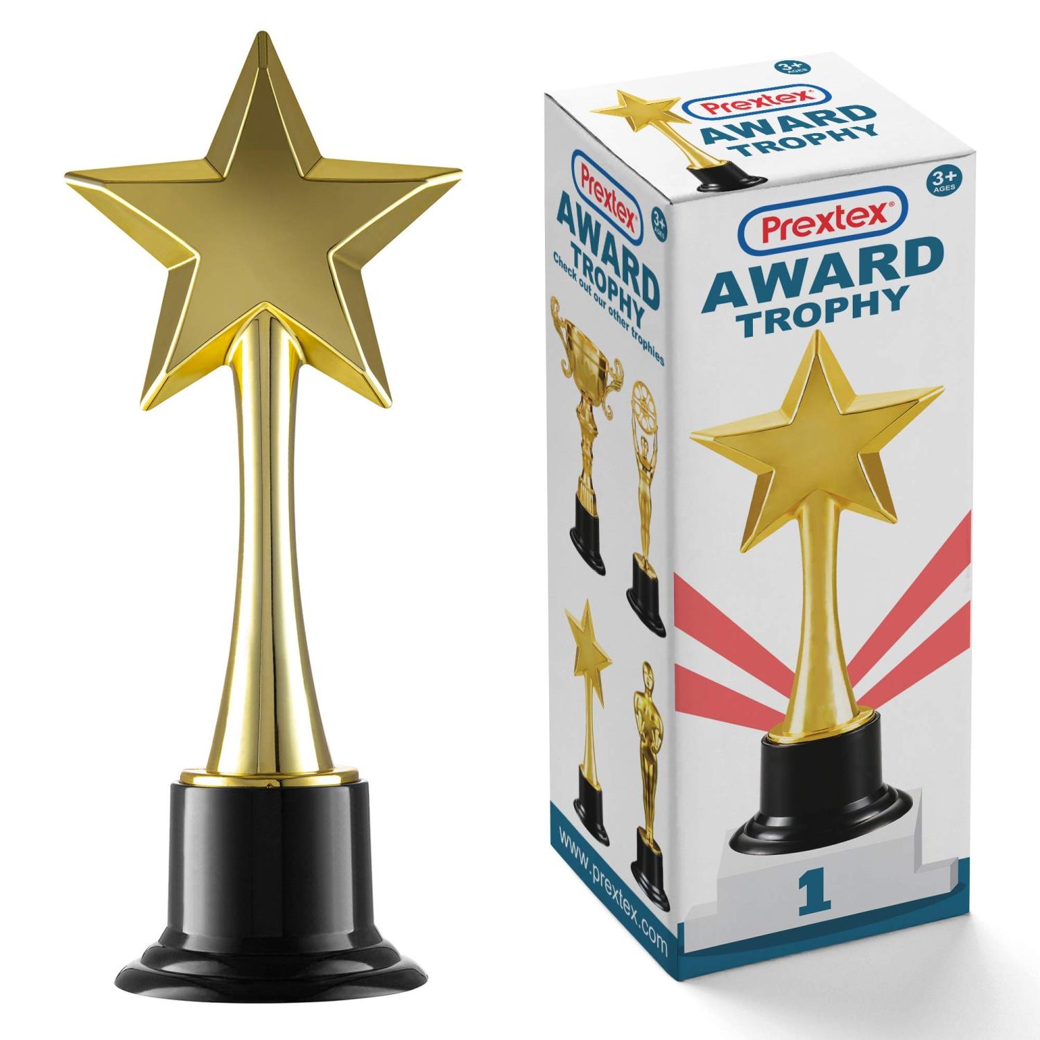 Prextex 10Inch Gold Star Award Trophy for Trophy Awards and Party Celebrations, Award Ceremony