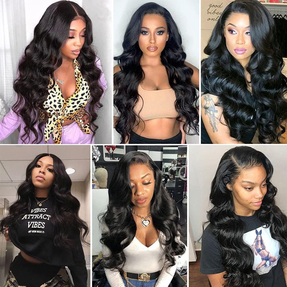 Flwing Body Wave Lace Front Wigs Human Hair 13x4 Frontal Wig for Women, 26  Inch Body Wave Frontal Wig Pre plucked with Baby Hair Transparent Lace Front  Wig Glueless Brazilian Virgin Hair