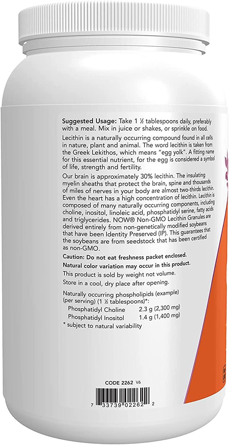 Now Foods Lecithin Granules NonGMO 2 lbs Healthy Fat Emulsifier