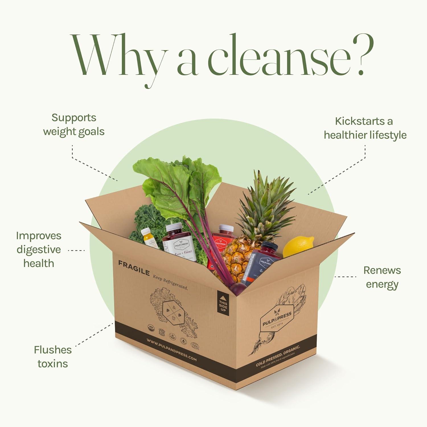 Pulp and Press Organic Juice Cleanse Fresh Never Frozen