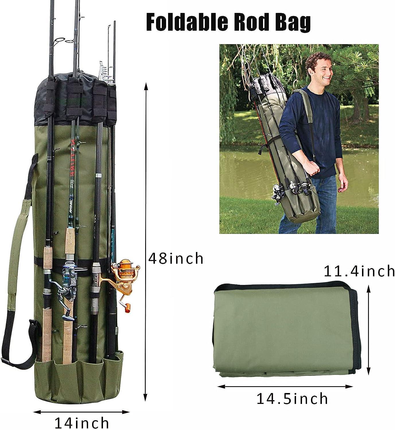 Fishing Rod Case, Portable Fishing Pole Bag Case 4.27ft Waterproof Fishing  Rod Reel Carrier Bag Organizer Large Capacity Fishing Tackle Storage Bag