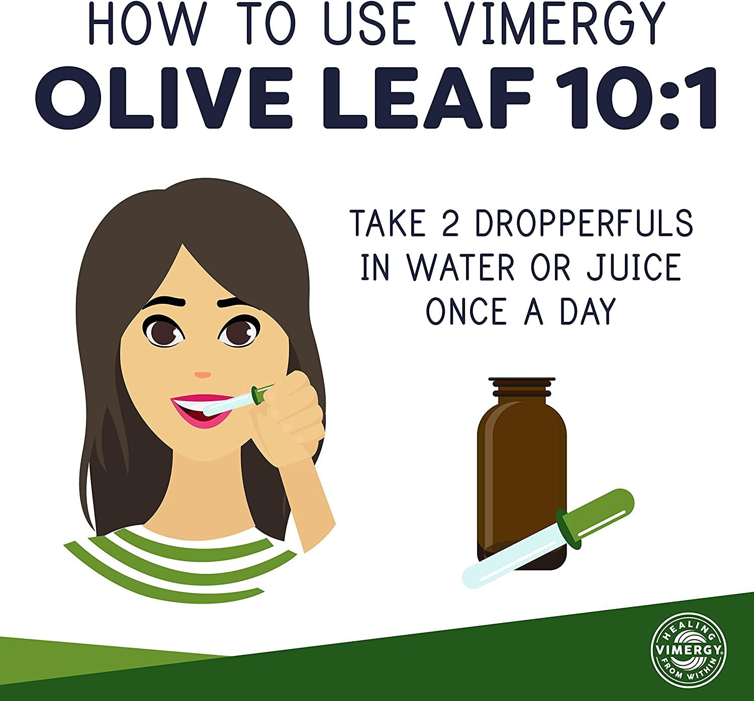 Vimergy USDA Organic Olive Leaf Extract Pure Olive Leaf Liquid Drops