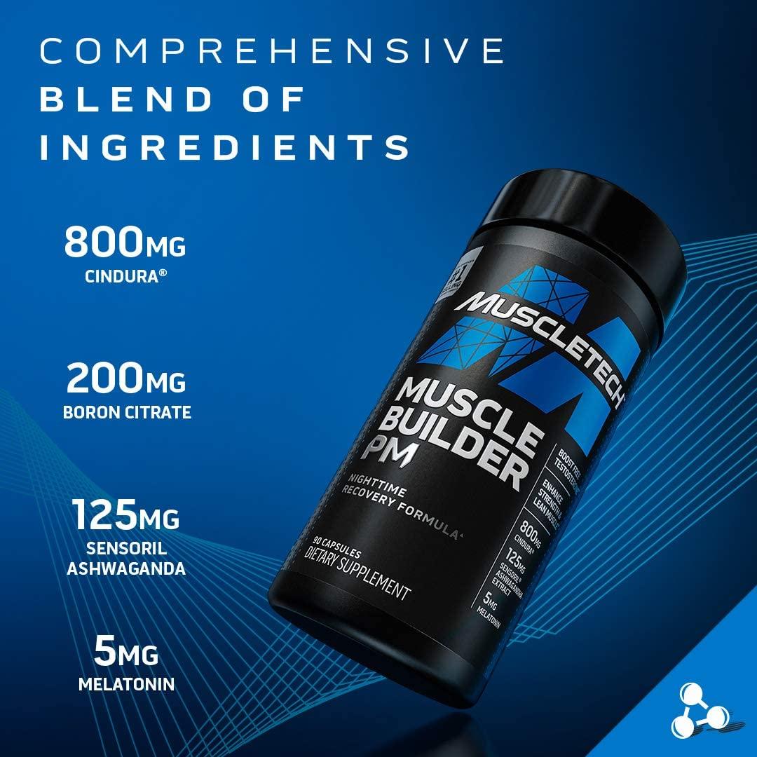 Muscletech Muscle Builder PM - Nighttime Recovery Formula (90 Capsules ...