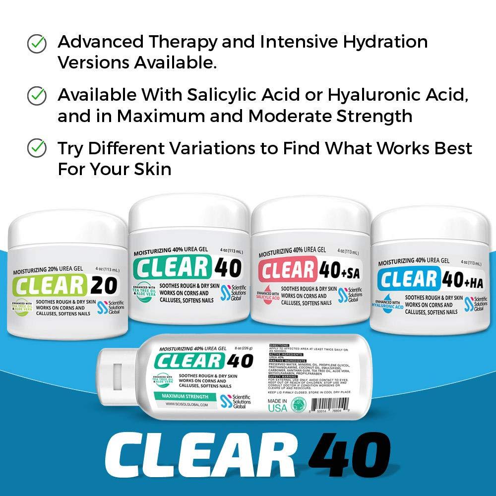 CLEAR 40, 40 Urea Gel, 4 oz w/Tea Tree & Coconut Oil, Aloe Vera