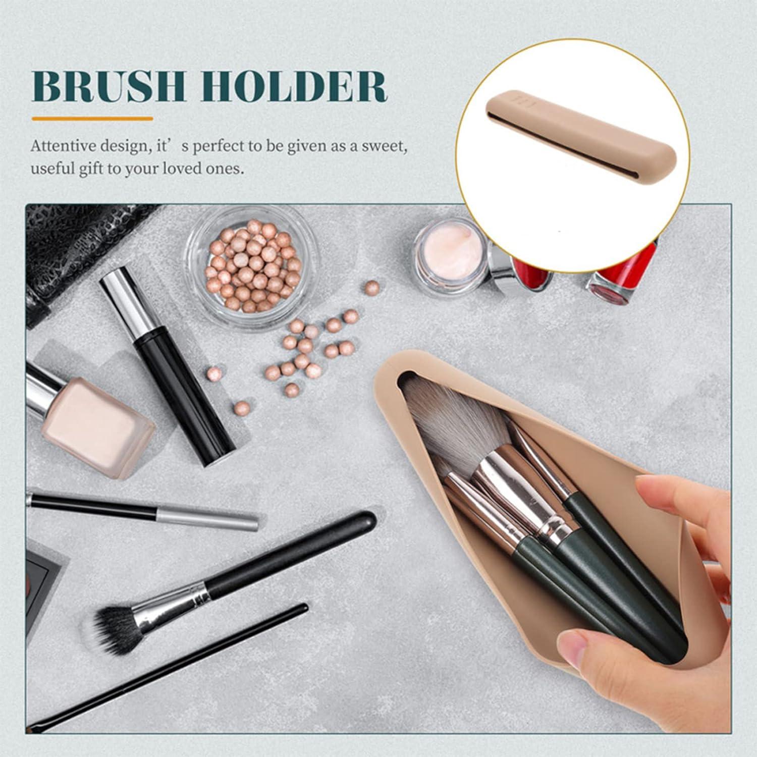 Silicone Travel Makeup Brush Holderfor Women Trendy Portable Soft
