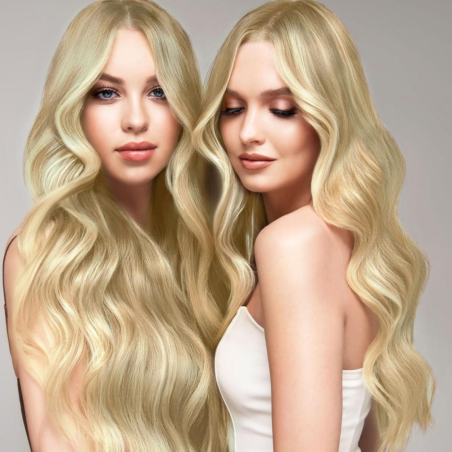 Sexy Beautiful Curly Golden Blonde Long Wavy Ladies Wigs Skin Top Wig Uk