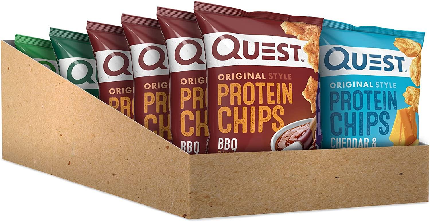 Quest Nutrition Protein Chips Variety Pack, (BBQ, Cheddar & Sour Cream