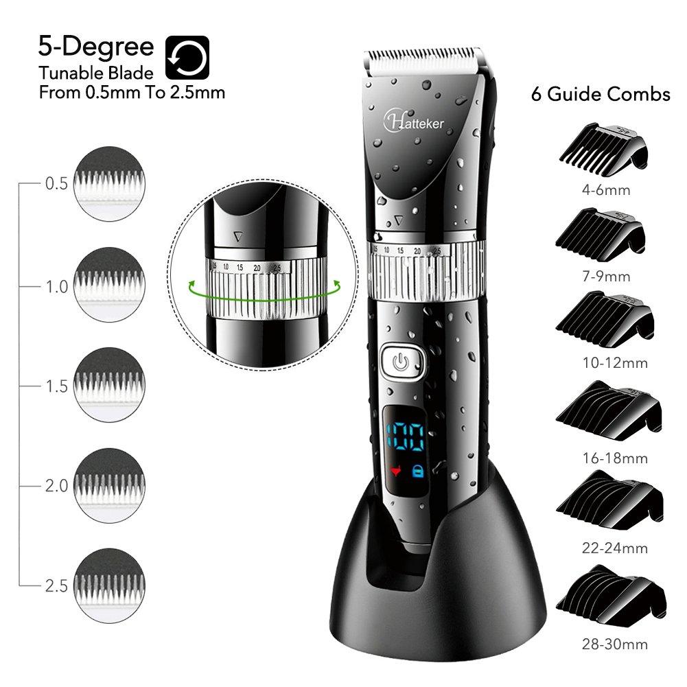 Hatteker Cordless Hair Trimmer Pro Hair Clippers Beard Trimmer for Men Haircut Kit Cordless USB