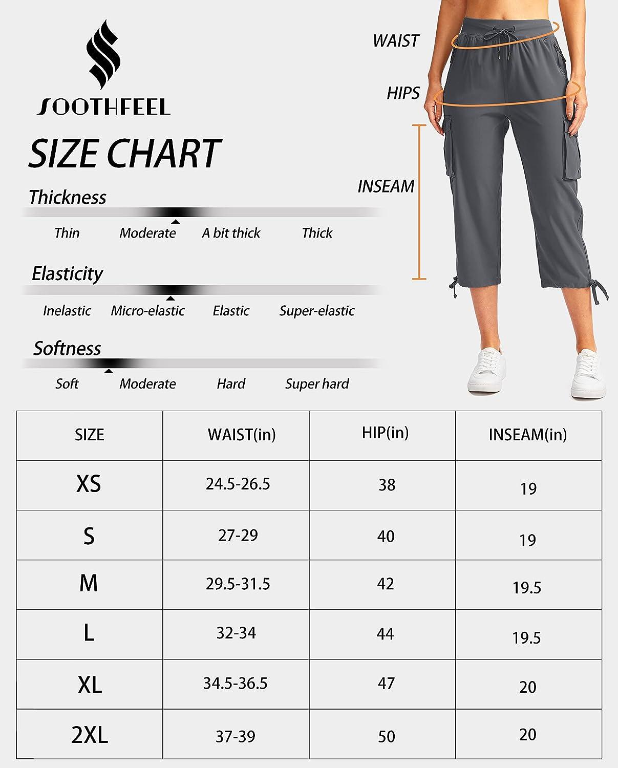 Soothfeel Women's Cargo Capris Pants with 6 Pockets Lightweight Quick Dry  Travel Hiking Summer Pants for Women Casual Black X-Large