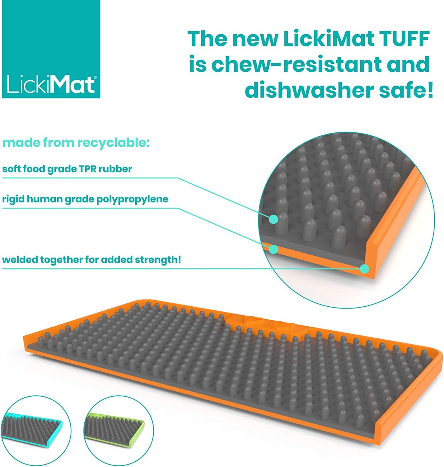  LickiMat Slomo, Cat Slow Feeder Lick Mat, Boredom Anxiety  Reducer; Perfect for Food, Treats, Yogurt, or Peanut Butter. Fun  Alternative to a Slow Feed Cat Bowl or Dish, Turquoise : Pet