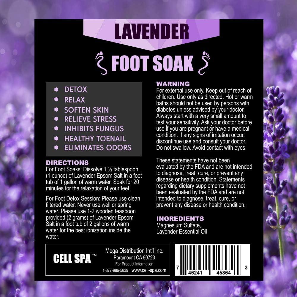 Cell Spa Detox Foot Soak Bath Premium 16 Ounce Lavender Scented Epsom