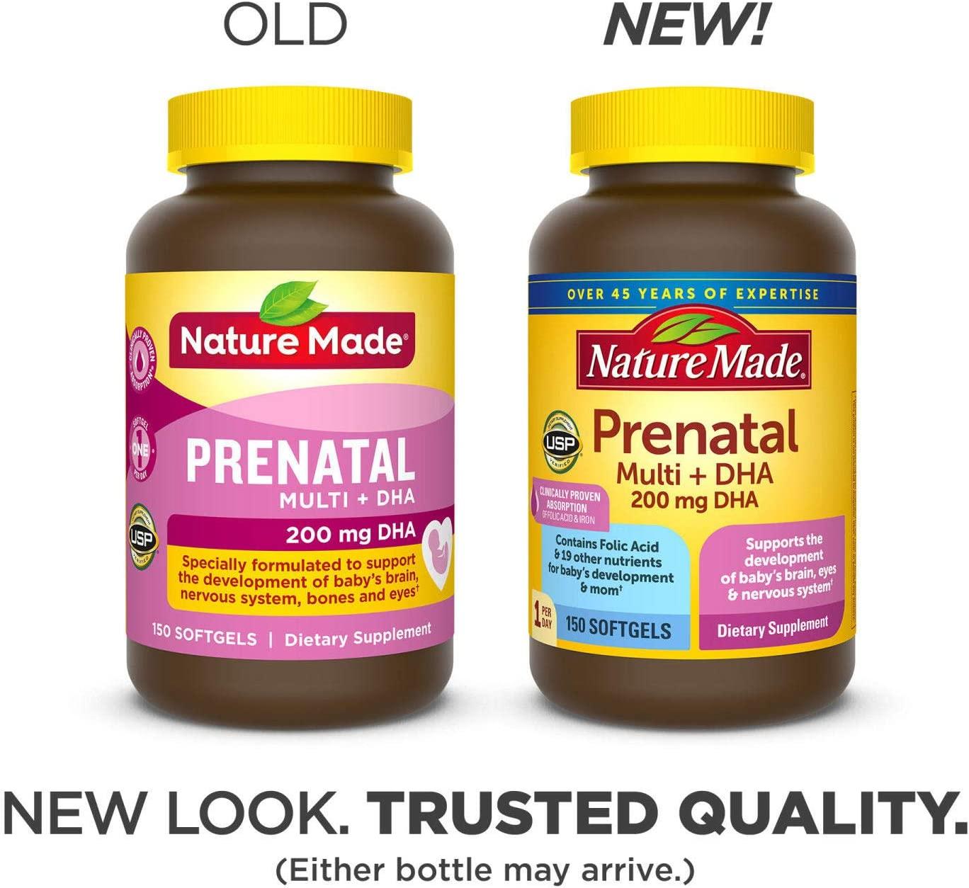 Nature Made Prenatal + DHA 200 mg Softgels - 150 Count