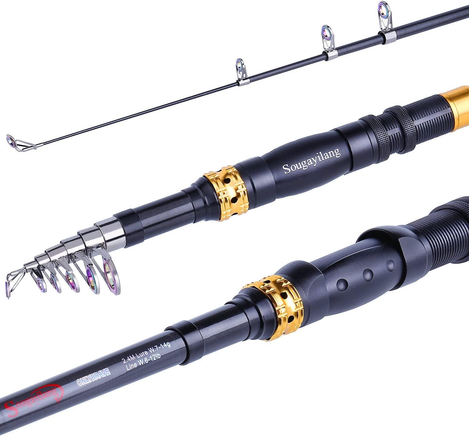 Sougayilang Telescopic Fishing Rod 24 Ton Carbon Fiber