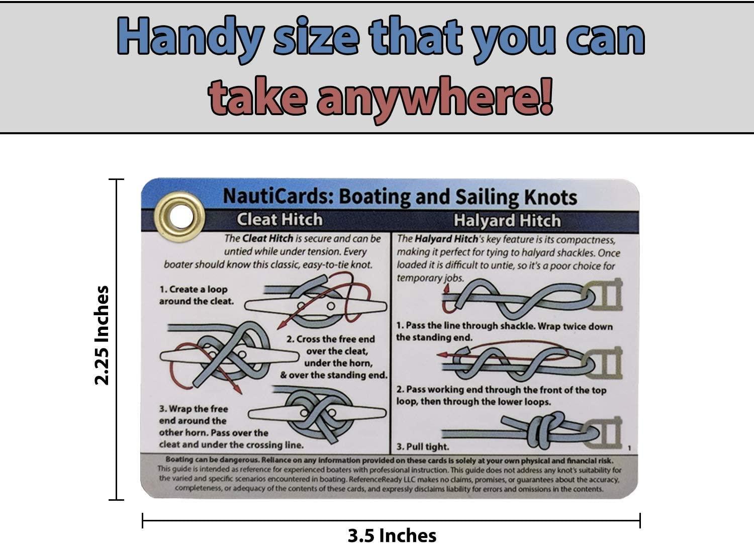 ReferenceReady Boating and Sailing Knot Cards - Waterproof Guide to 20 Nautical  Knots