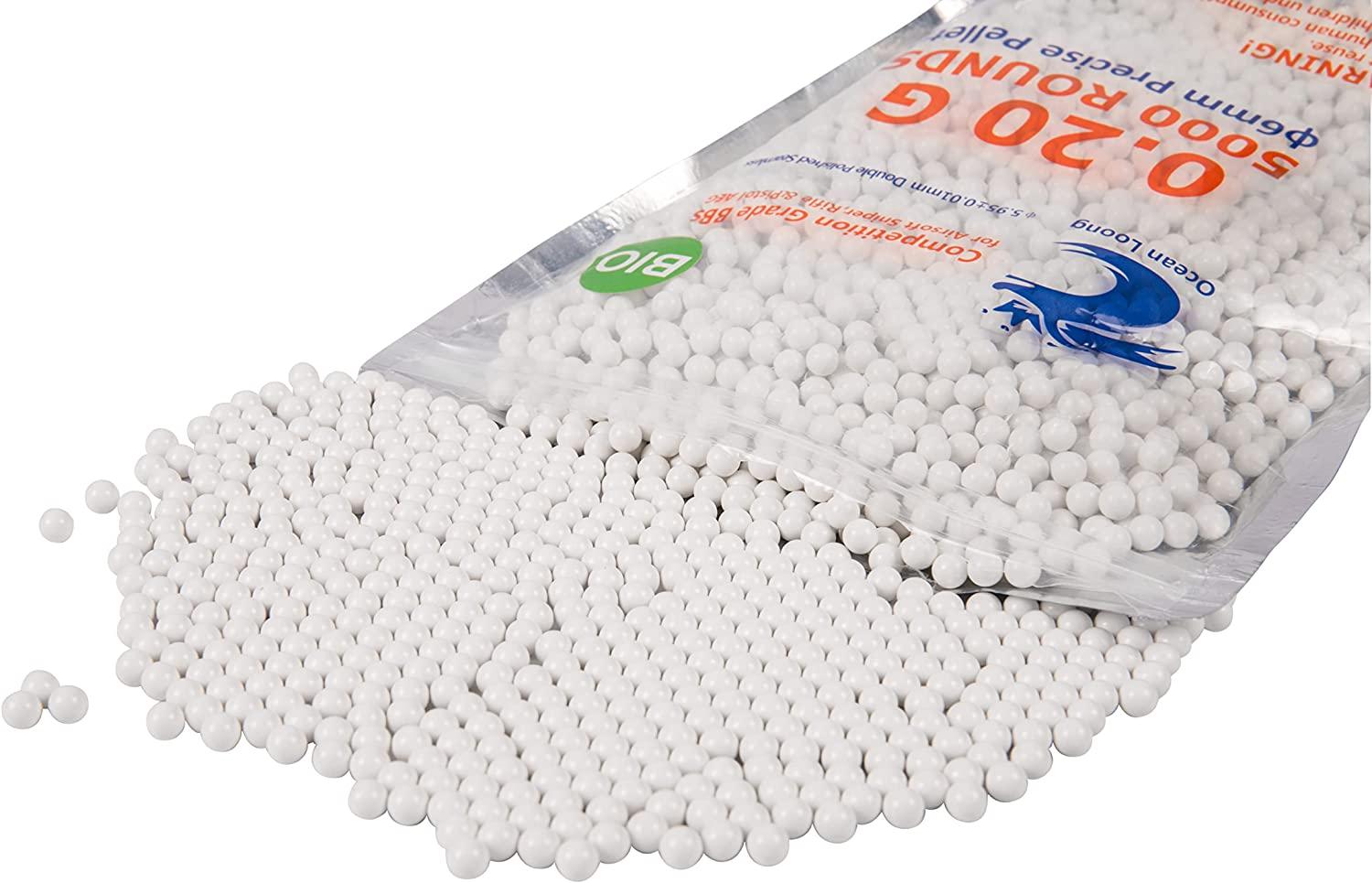 Airsoft BBs 0.20g 6mm White Grade AEG Pellets with Speed Loader 100