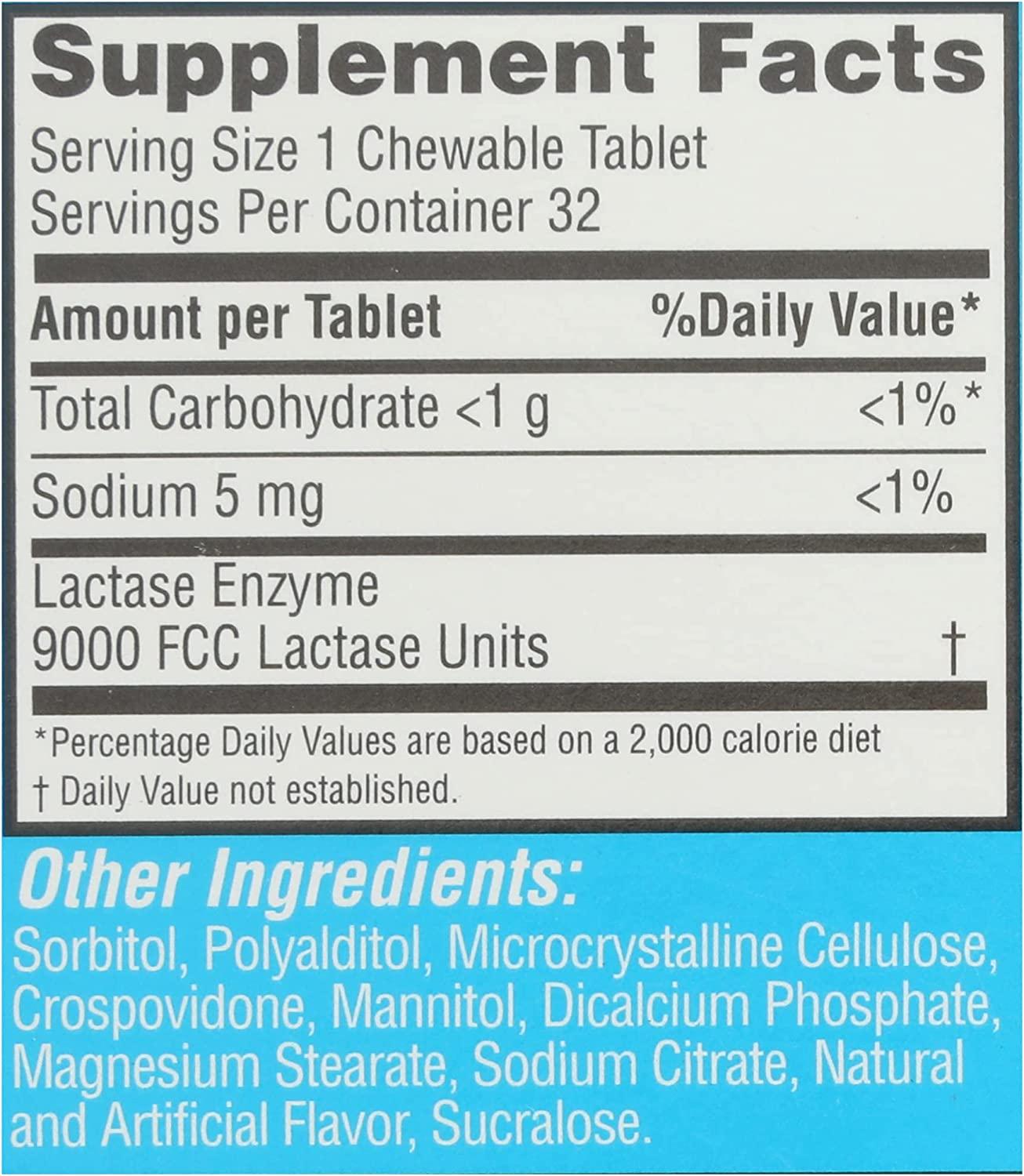 Rite Aid Fast Acting Dairy Relief Chewable Tablets, Vanilla Flavor 32