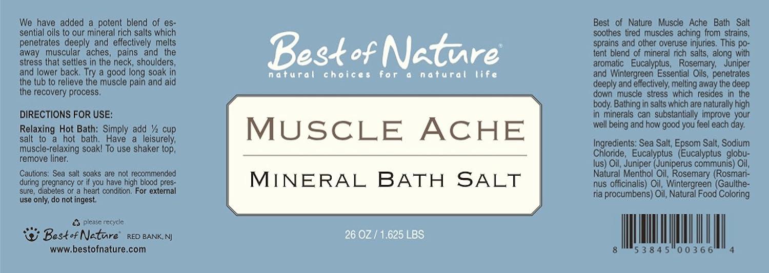 Muscle Ache Mineral Bath Salt 100 Pure & Natural Melt Away Muscle Aches & Pains!