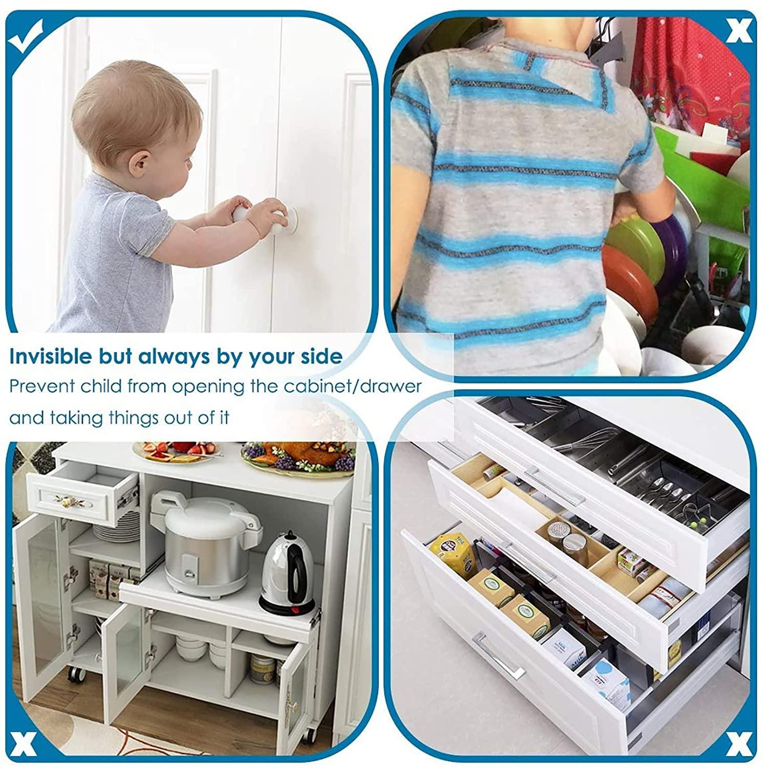  Upgraded Invisible Baby Proofing Cabinet Latch Locks