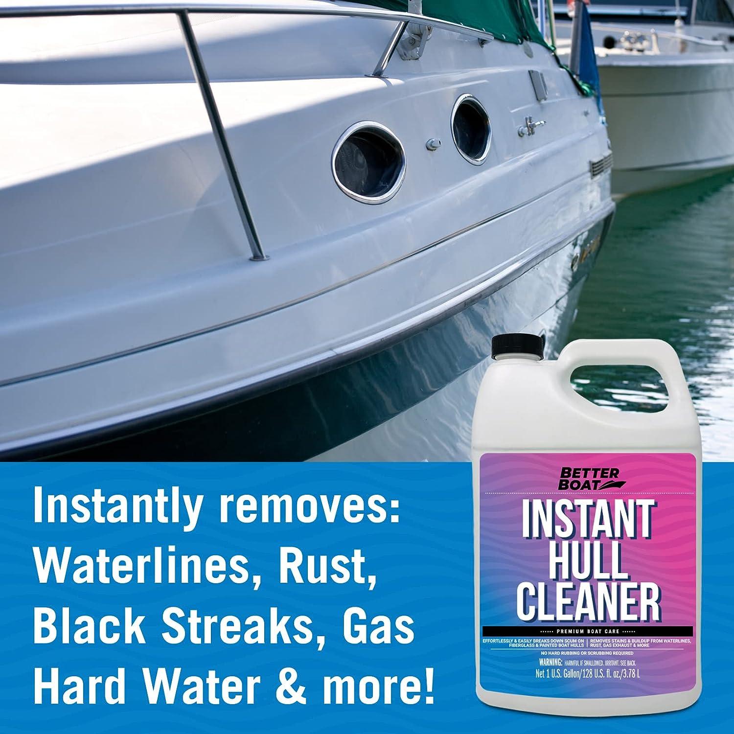 Fiberglass Boat Hull Cleaner for Boats & Aluminum Boat Cleaner Cleaning  Supplies Marine Metal Stain Remover and Restorer Boat Soap Wash Pro  Products Clean Deck Pontoon & Sailboat & Boat Deck Cleaner
