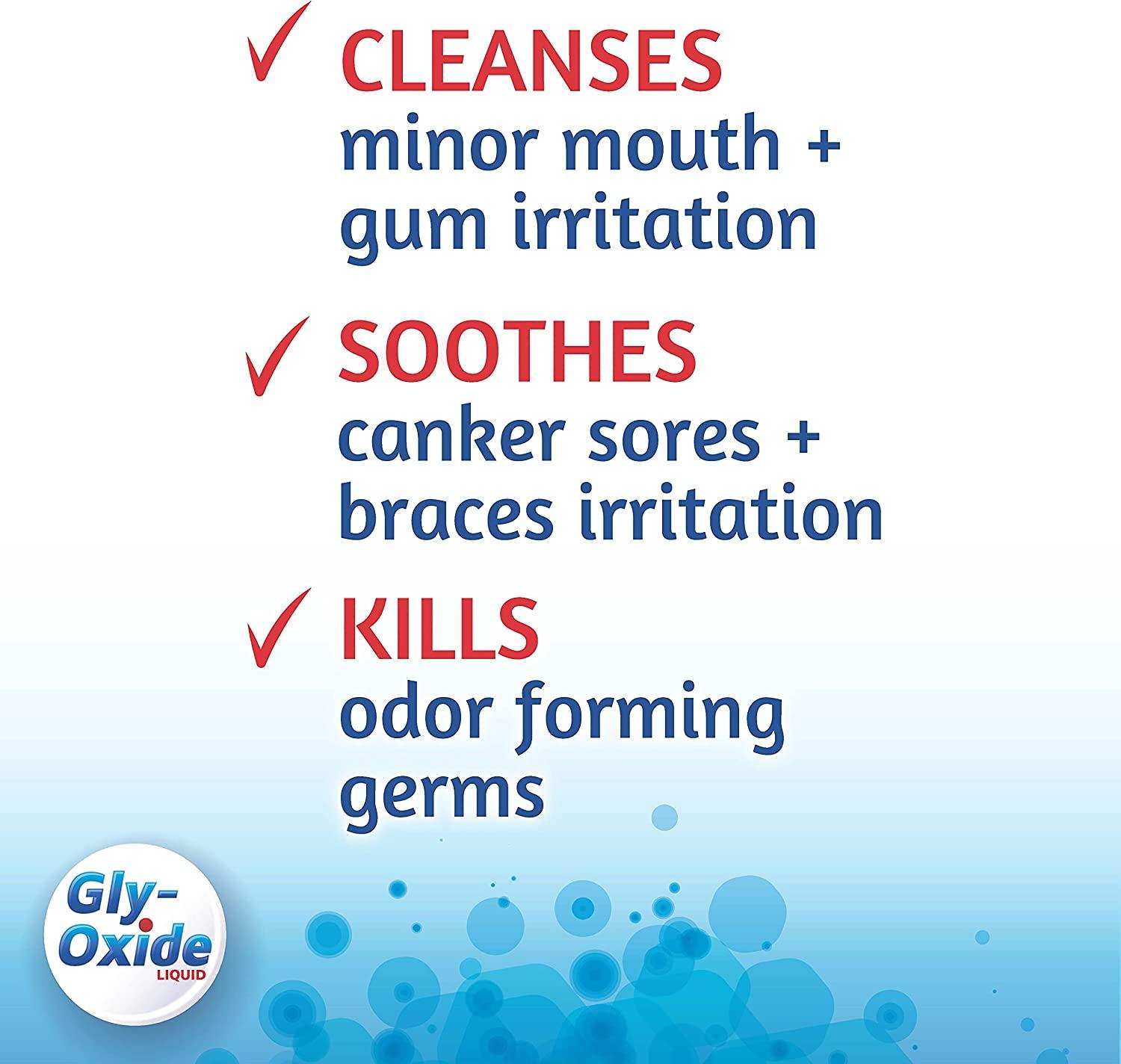 Gly-Oxide Alcohol-Free Antiseptic Mouth Sore Rinse 2 oz - Oral Cleanser