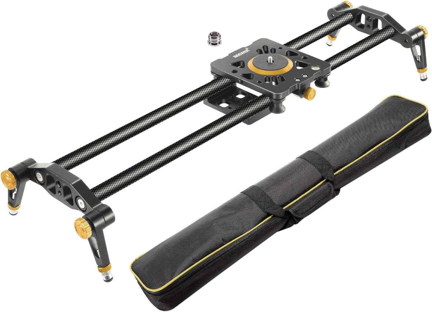 NEEWER 39.4 inches/100 Centimeters Carbon Fiber Camera Slider Video  Stabilizer Rail with 6 Bearings for DSLR Camera DV Video Camcorder Film  Photography, Load up to 17.5 pounds/8 kilograms 100cm