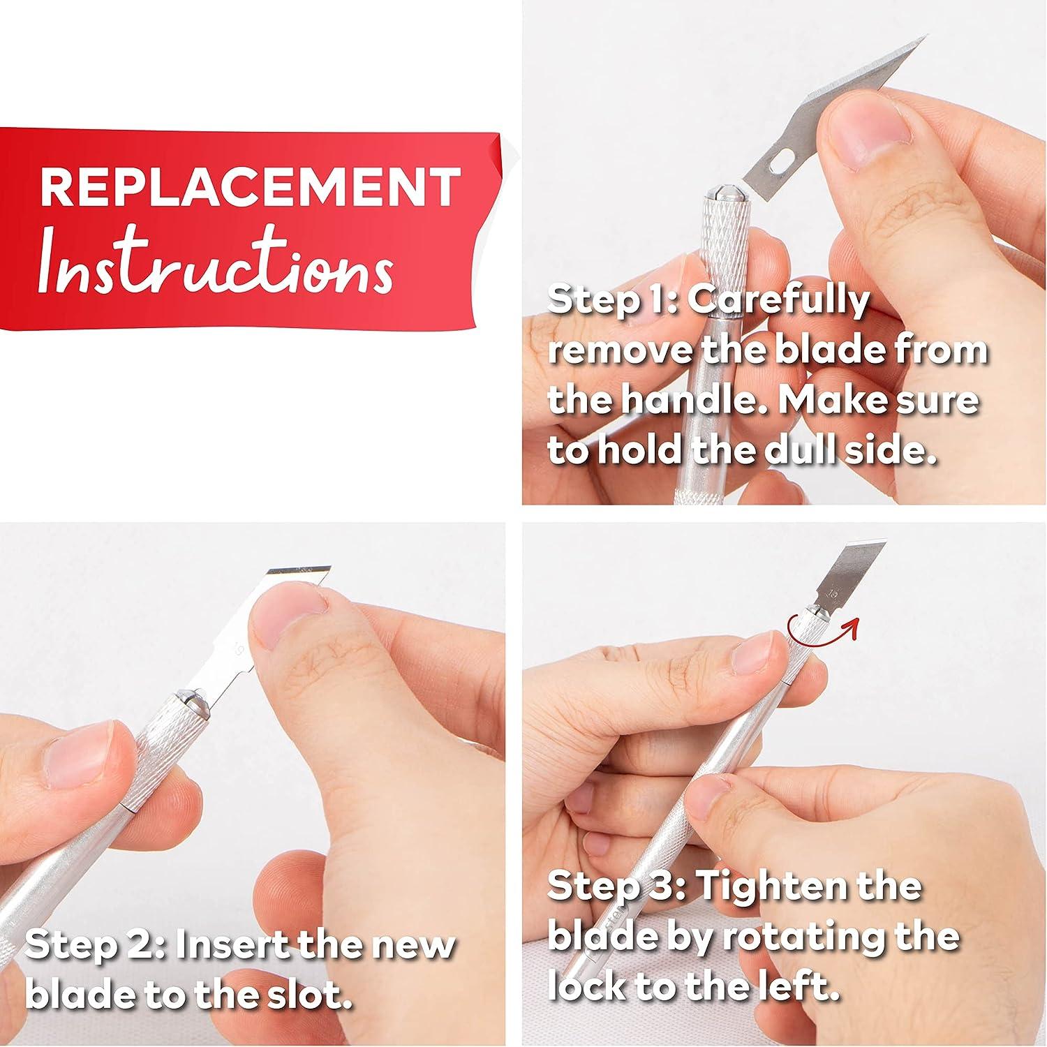 XFasten Exacto Knife Set 2 Precision Hobby Knives with 60 Blades for