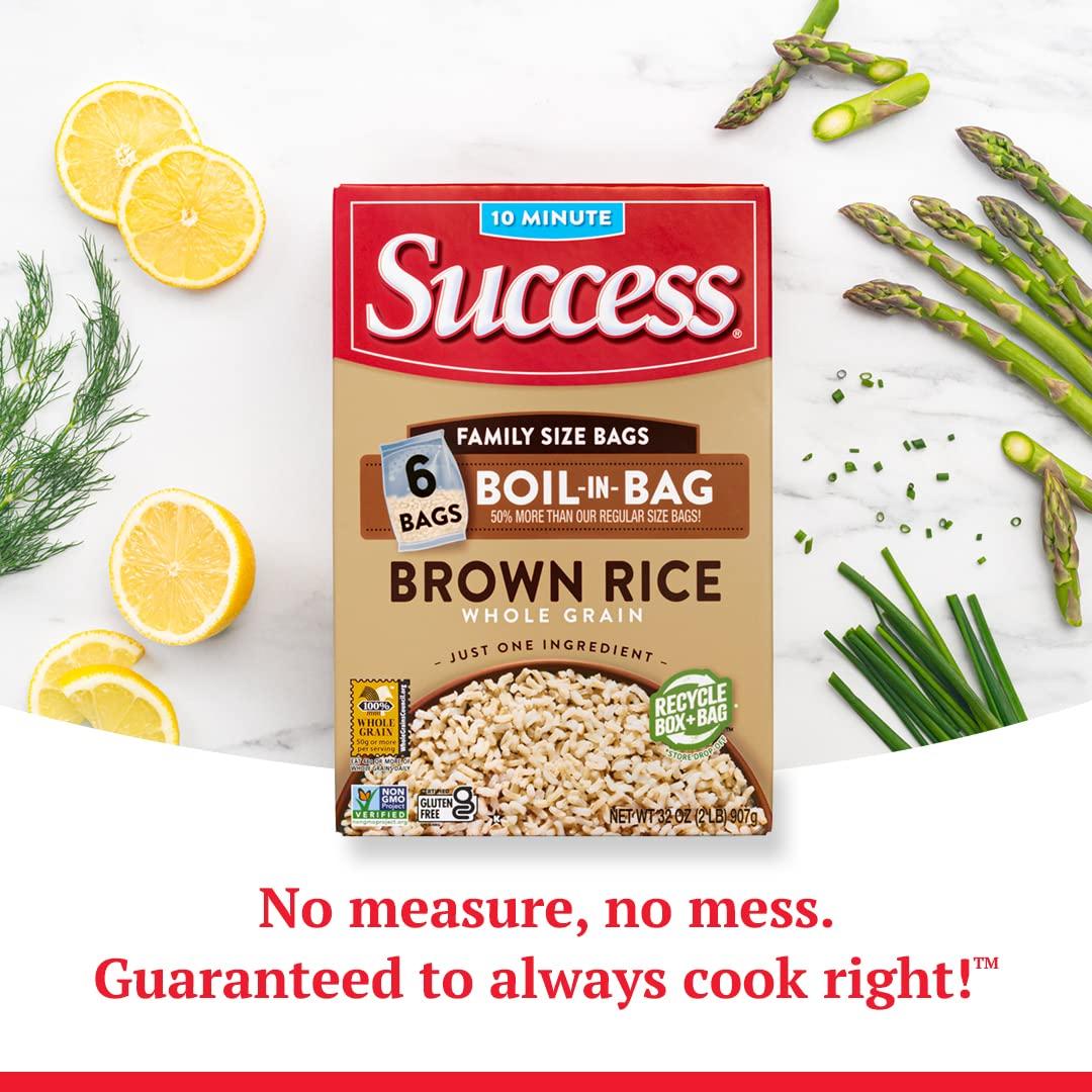 Success BoilinBag Rice, Brown Rice, Quick and Easy Rice Meals, 32