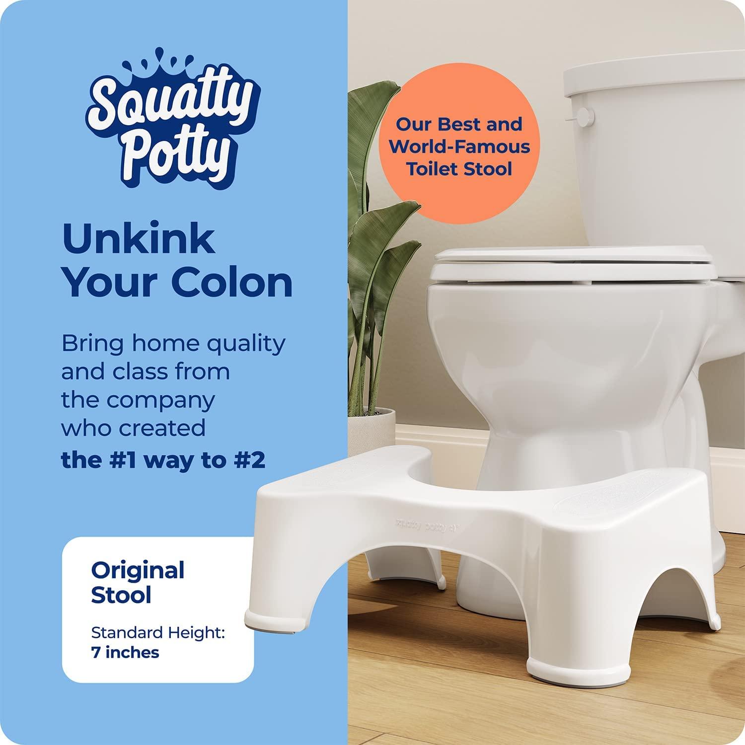 Squatty Potty 7 Inch White Toilet Stool Original Bathroom Stool