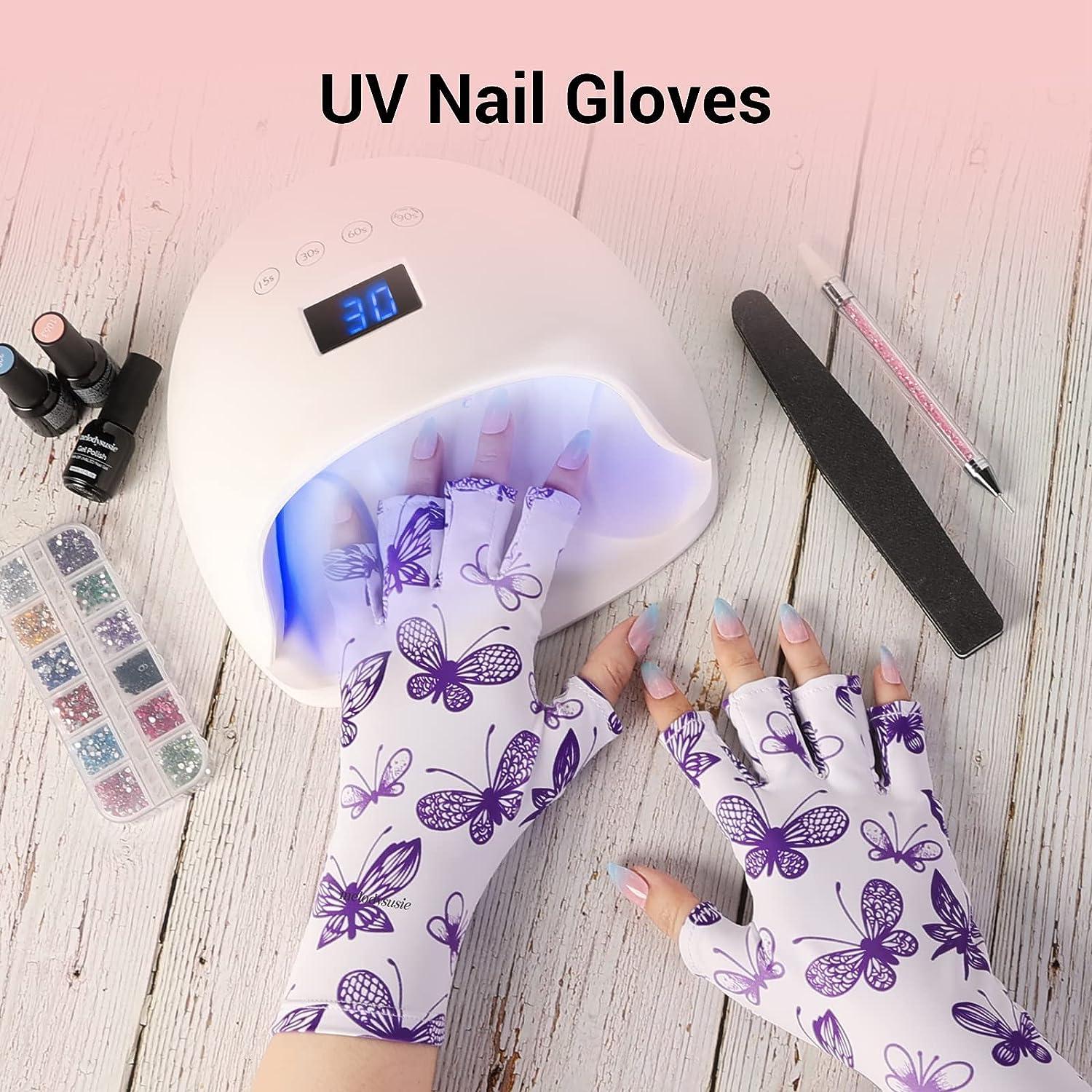 MelodySusie Anti UV Gloves for Gel Nail Lamp, Professional