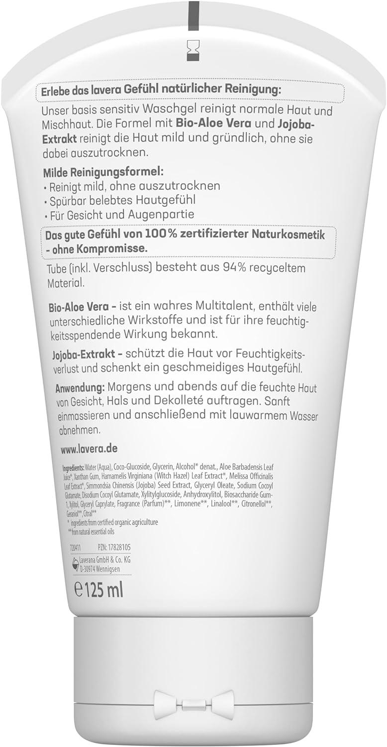 Lavera Base Sensitive Washing Gel - Revitalizing Facial Wash with Organic Aloe  Vera & Jojoba | Natural Vegan & Gentle Cleanser (125ml) | Buy Now with  Express International Delivery | GoSupps.com