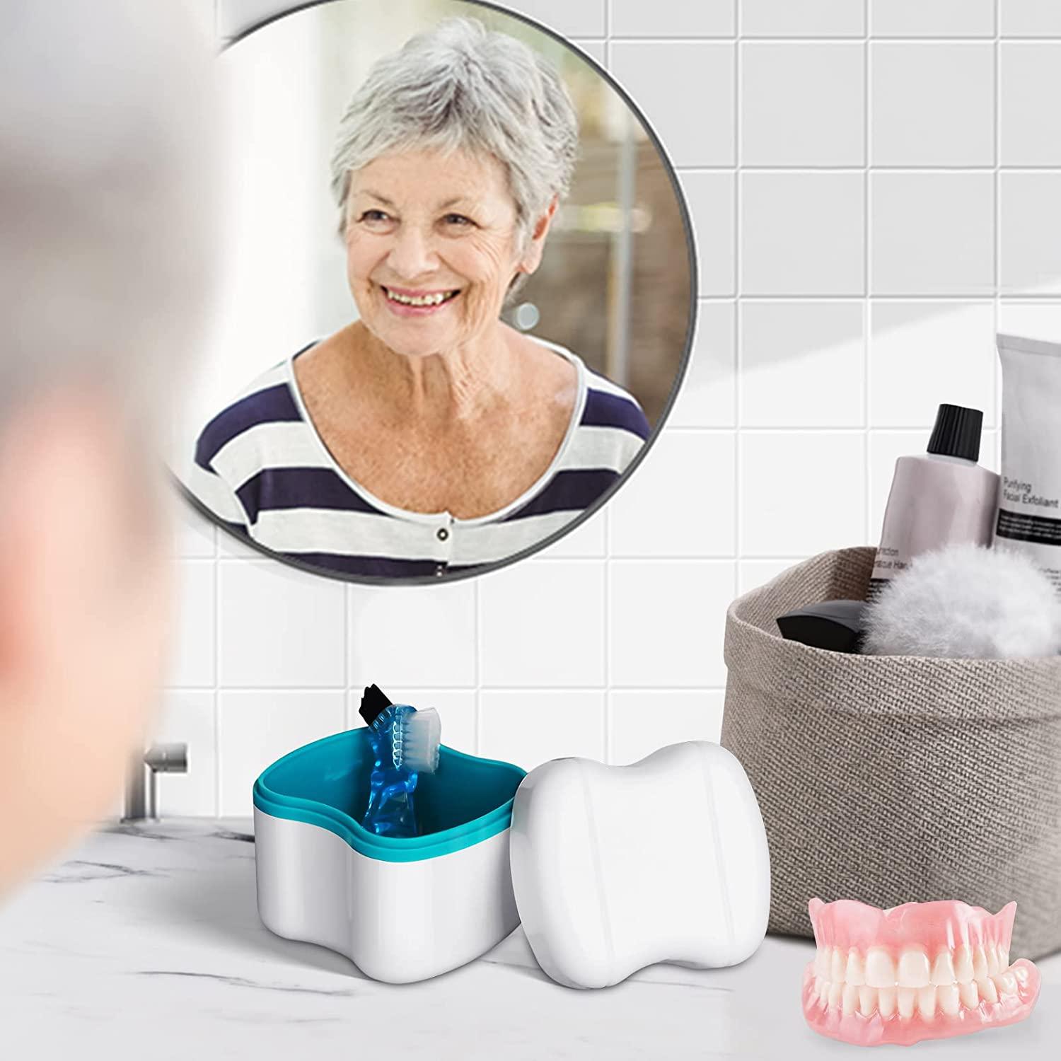 Scotte Denture Case,Dentures Box,Denture Brush Retainer Case,Denture