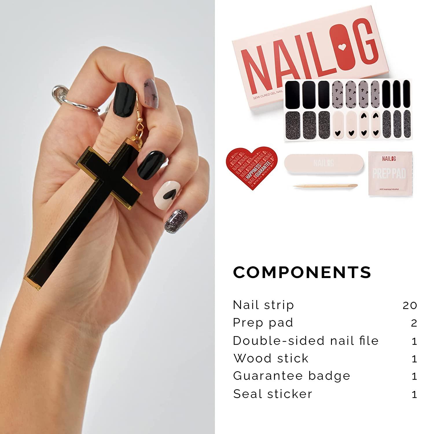 Amazon.com: NAILOG Semi Cured Gel Nail Strips Baby Pink, 20 Pcs Extra Long  Semi Cured Nails| Buy 2 Get 1 UV Lamp| Salon-Quality Nail Polish Wraps with  Glossy Gel Finishing, Anastasia :