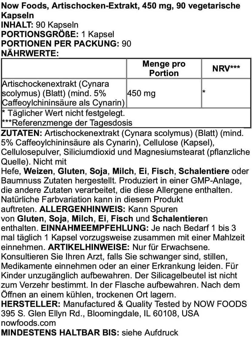 Artichoke Extract 450mg 90 VegiCaps