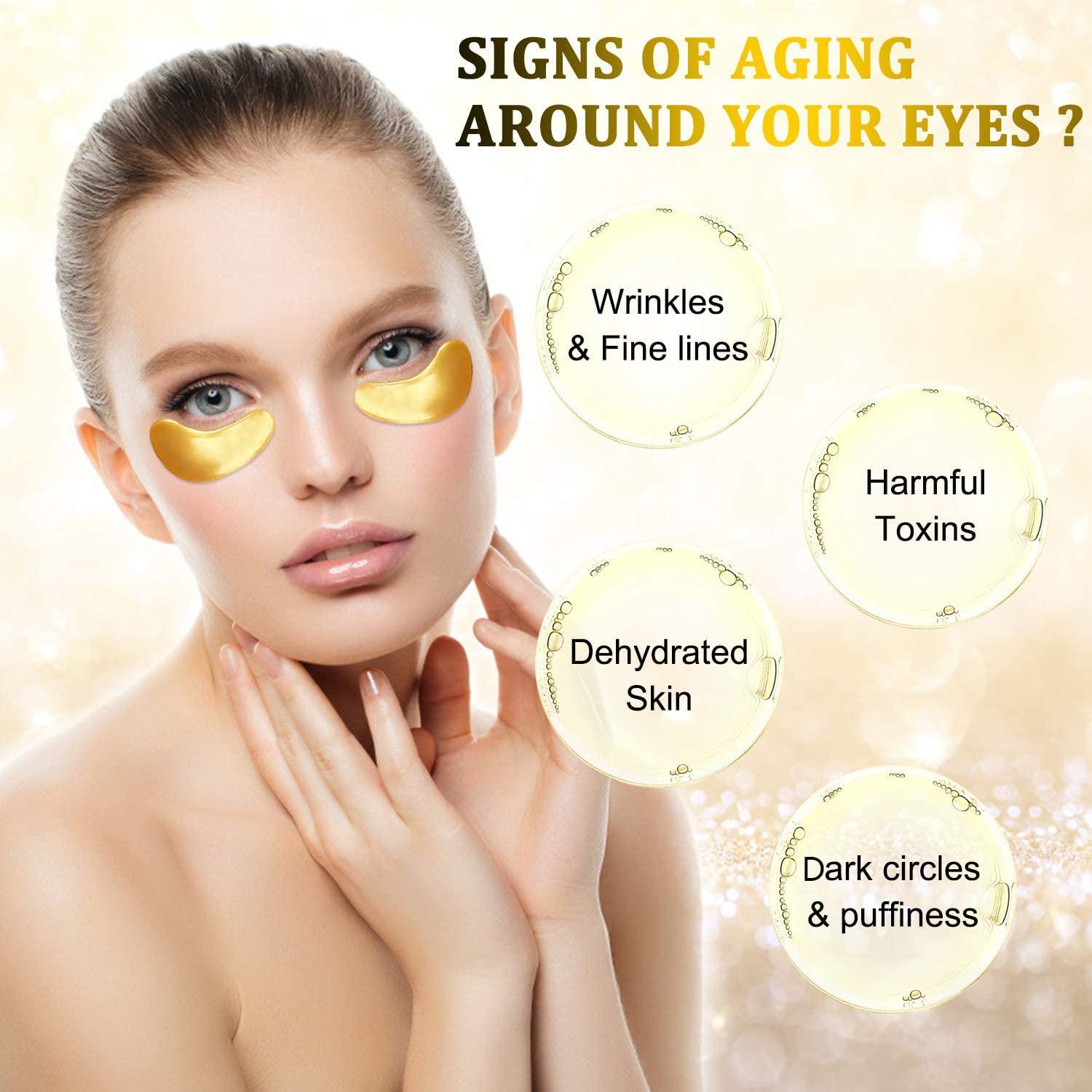 AVJONE 24K Gold Eye Mask Puffy Eyes and Dark Circles Treatments