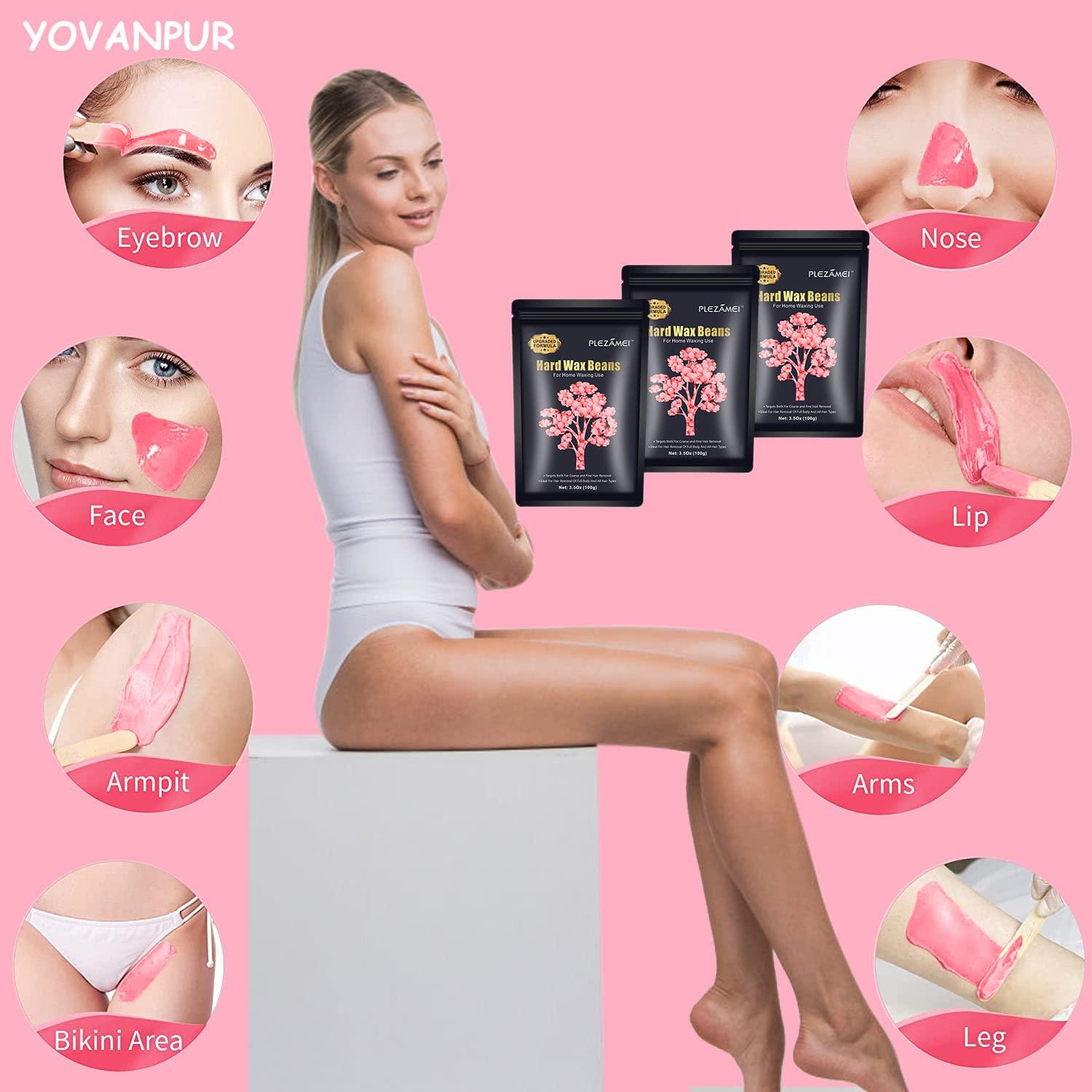 Wax Beads for Hair Removal, Yovanpur (300g/10.5oz) Hard Wax Beads For