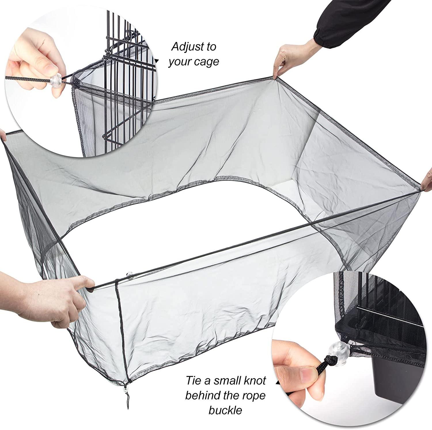 Bird Cage Netting Seed Catcher Adjustable Bird Cage Skirt Seed