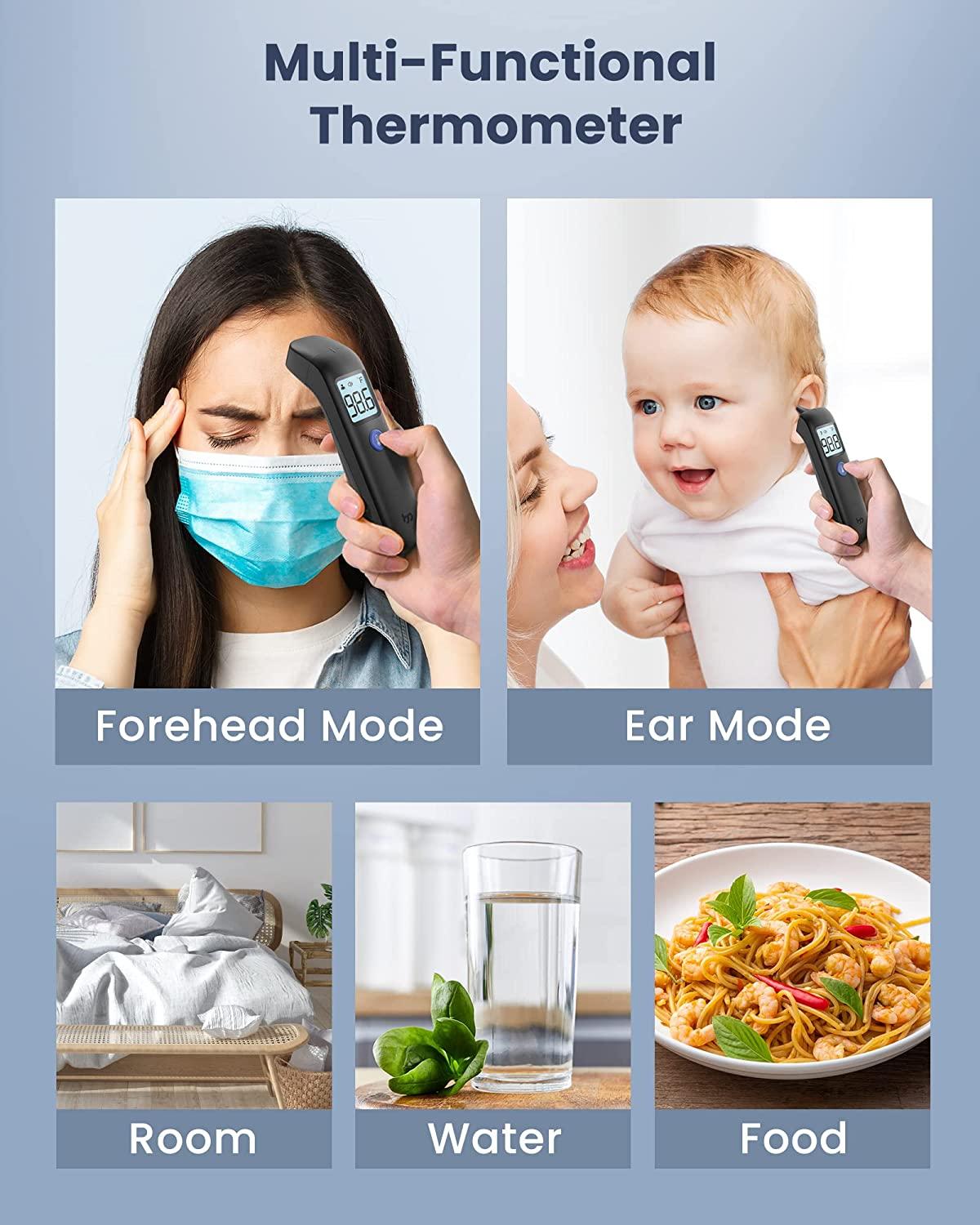 Digital Ear and Forehead Thermometer No Touch Infrared Temporal