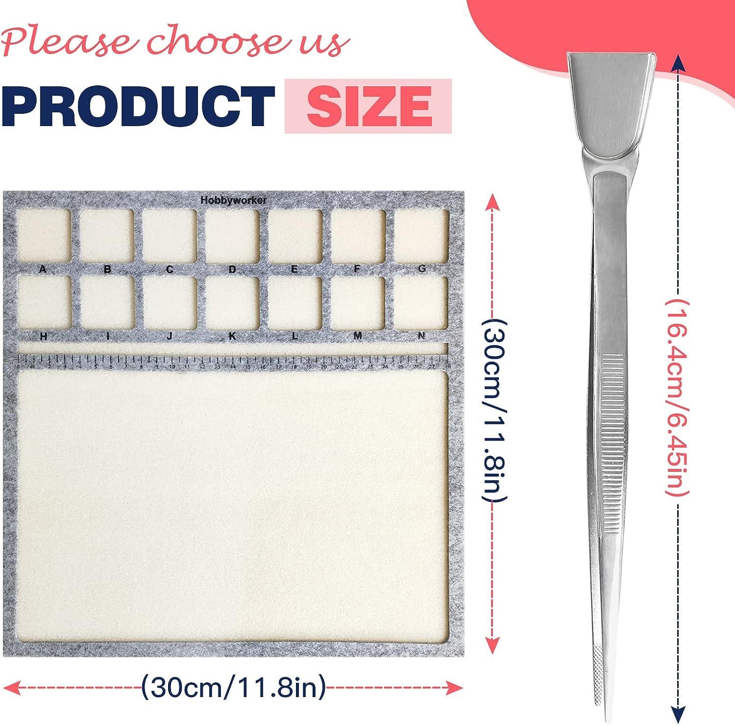 hobbyworker Bead Mat,Soft Perfect Stable,Surface Flocking with Centimeter  Scale 3 Pcs Set(L) and Stainless Steel Handy Tweezers with Scoop for  Jewelry Making Beading Supplies - Yahoo Shopping
