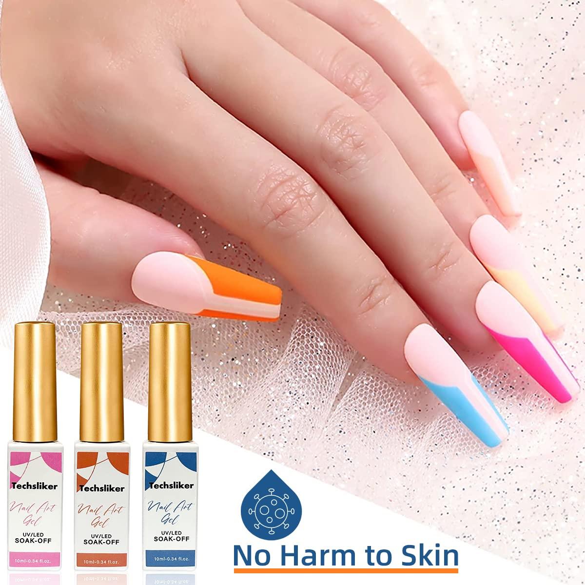 Techsliker Gel Nail Art Polish Set - 16 Long-Lasting Chip Resistant