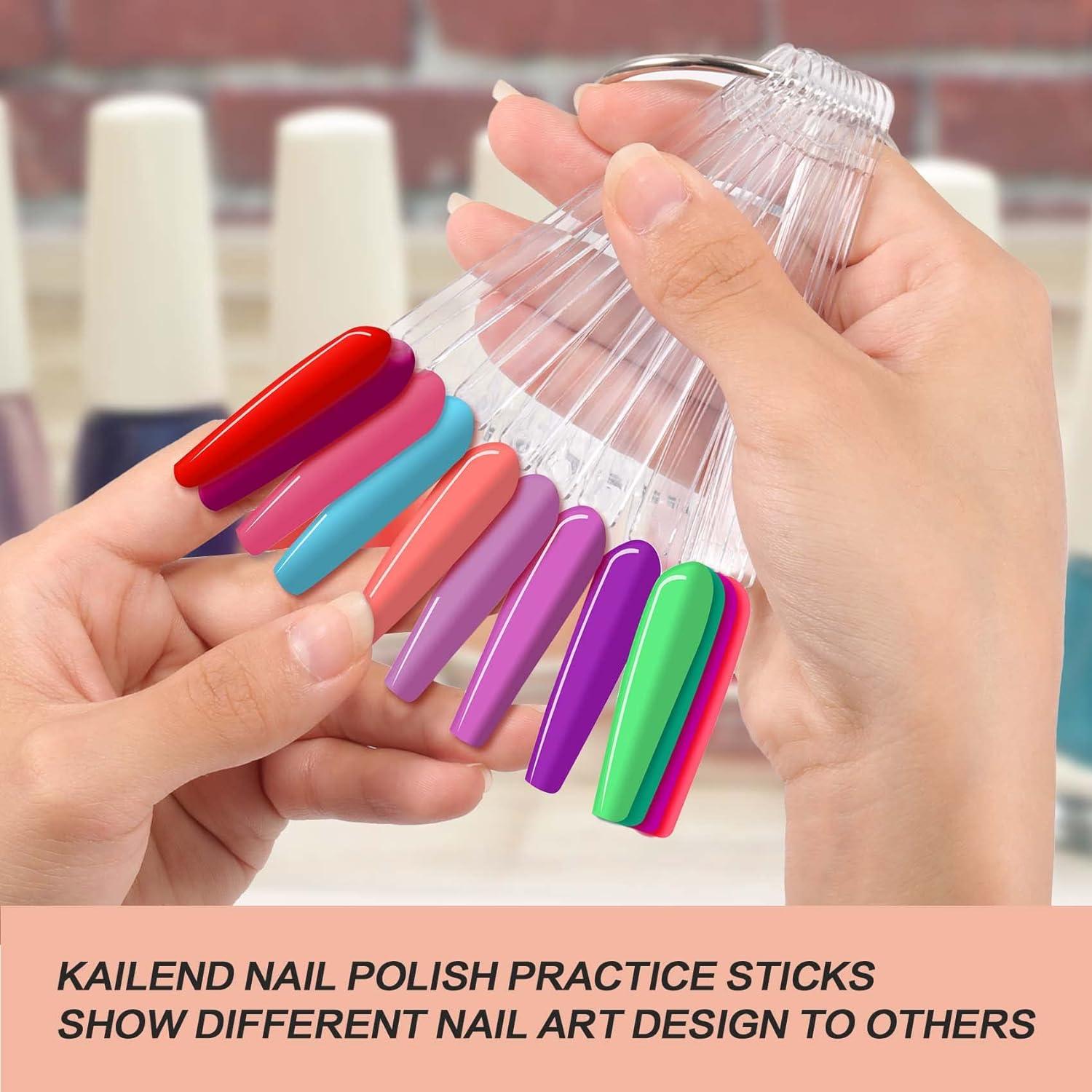 Nail Swatches Sticks 50Pcs Keilend Nail Art Display Tips Clear Fan