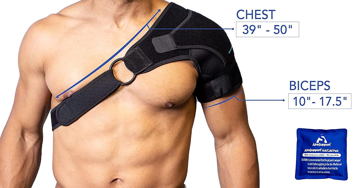 AireSupport Adjustable Shoulder Compression Sleeve with Ice/Heat Pack