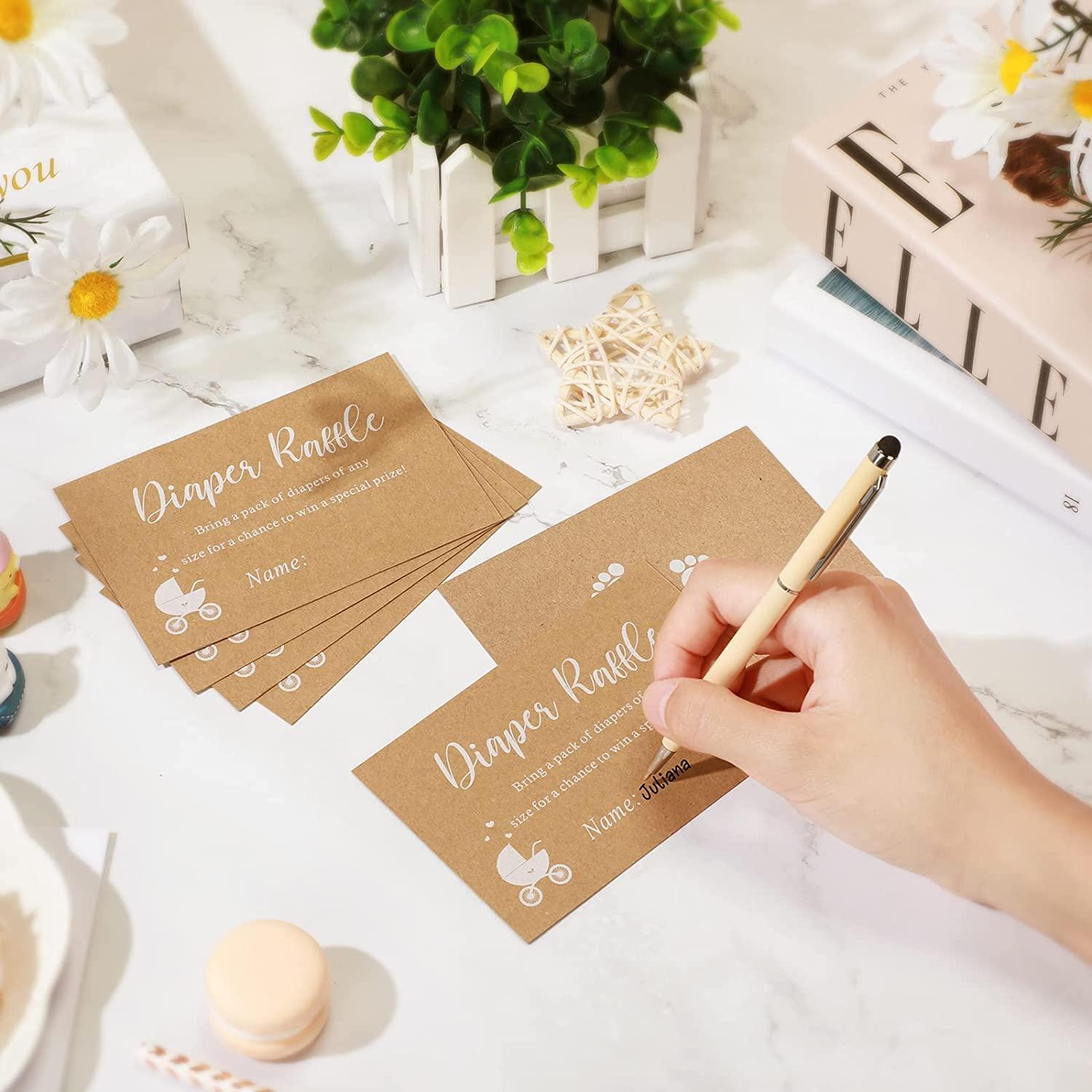 Funrous 50 Pcs Diaper Raffle Tickets with Box for Baby Shower Game ...