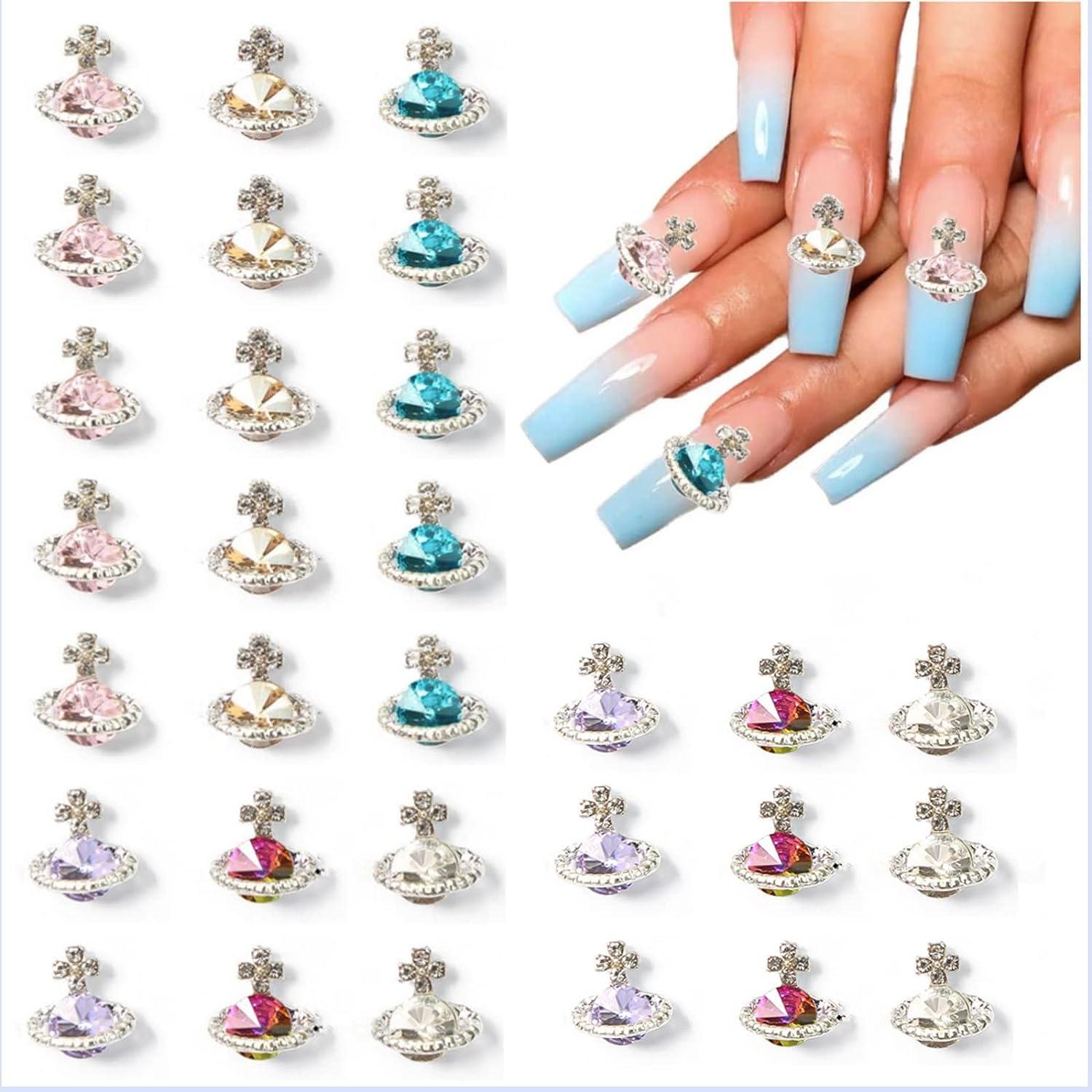 16 Pcs 3D Alloy Rhinestones Sparkling Star Nail Charms for Nails Gold  Silver Nail Rhinestones Acrylic Nails Designs Star Shape Nail Art Gems  Crystal