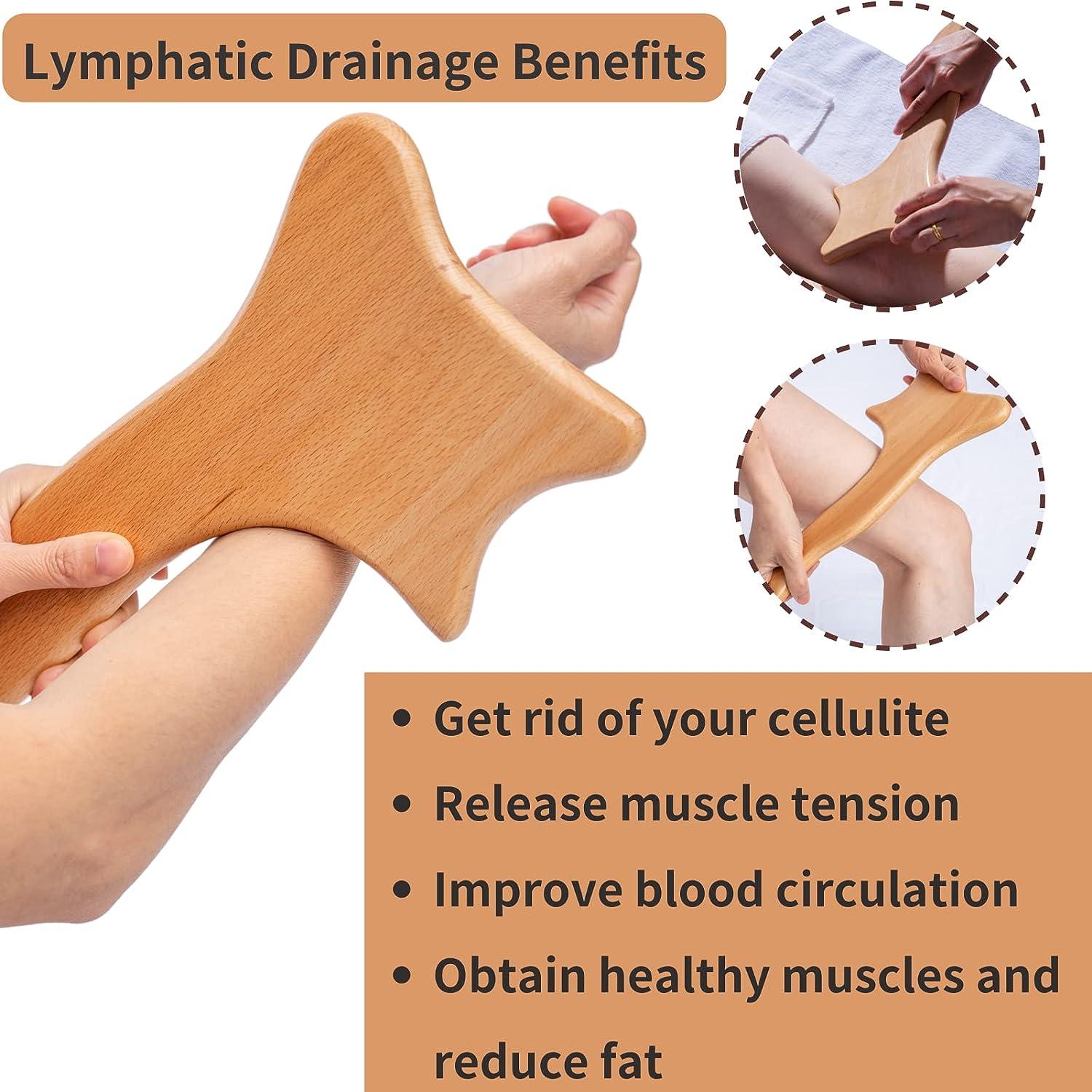 2 in 1 KitWood Lymphatic Drainage Dry Brush Massage Tools KitWooden