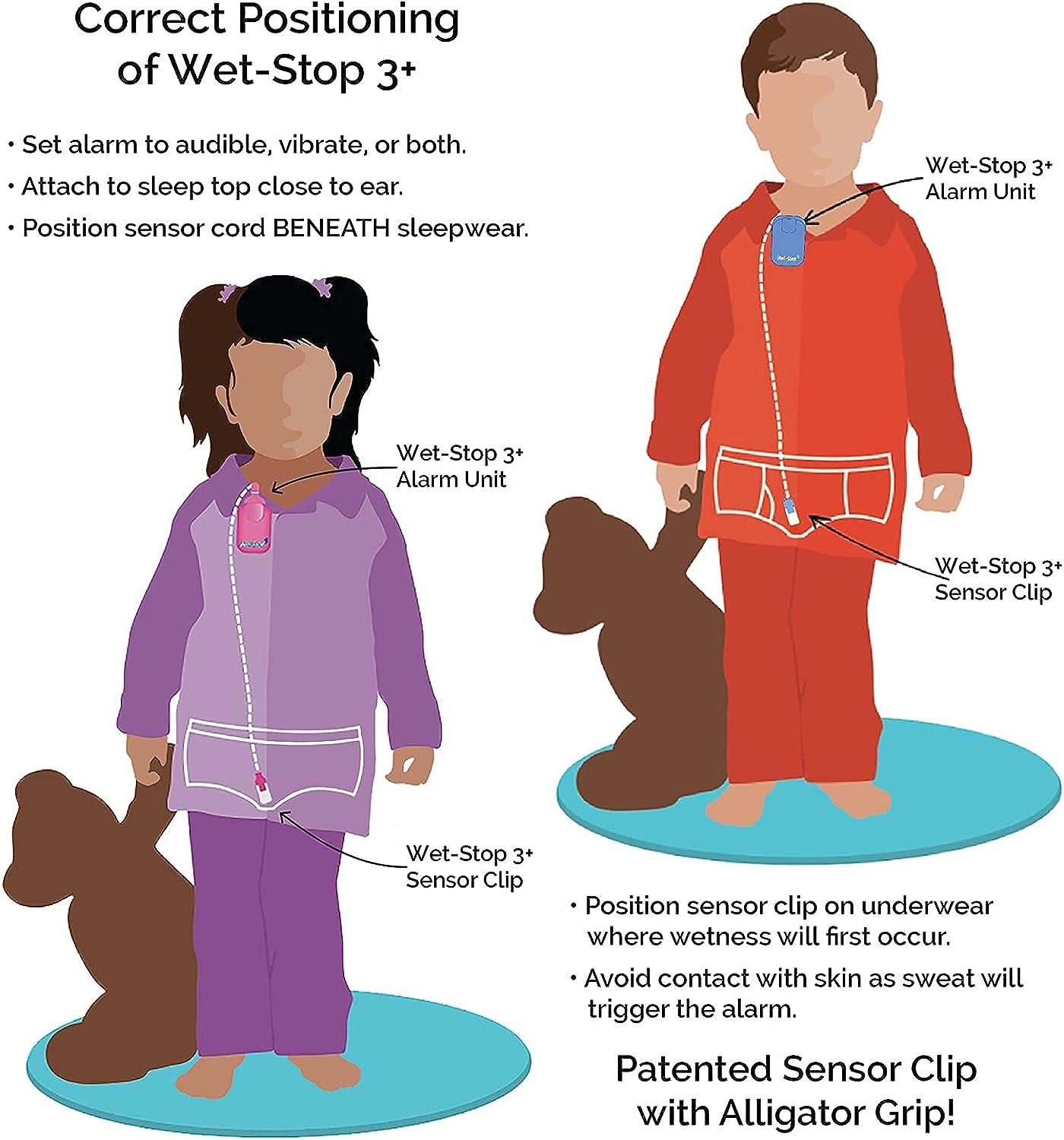 WetStop3 Bedwetting Enuresis Alarm Kit with Waterproof Bed Pad for Boys and Girls