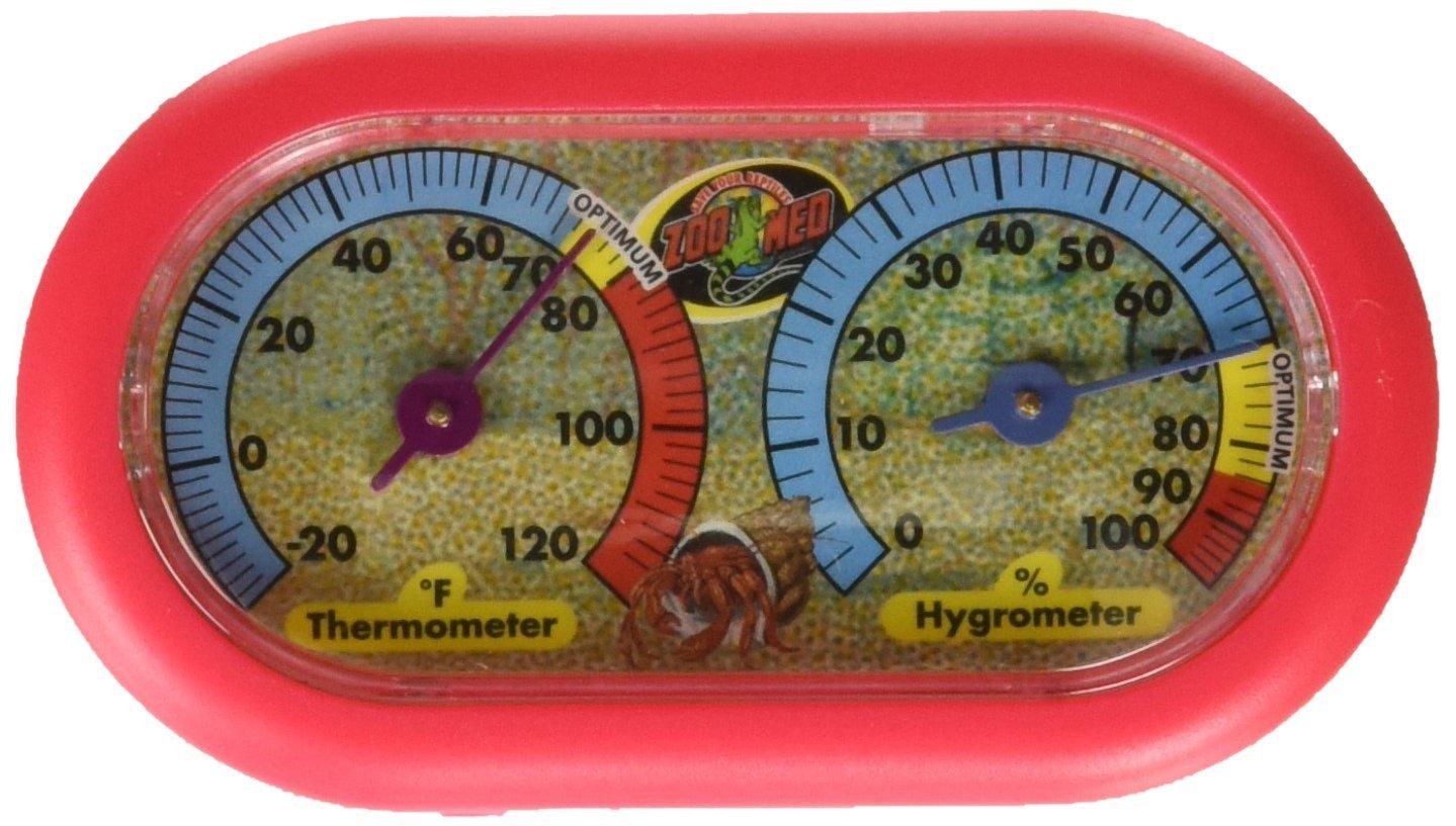 Zoo Med Hermit Crab Dual Thermometer & Humidity Gauge 3 IN