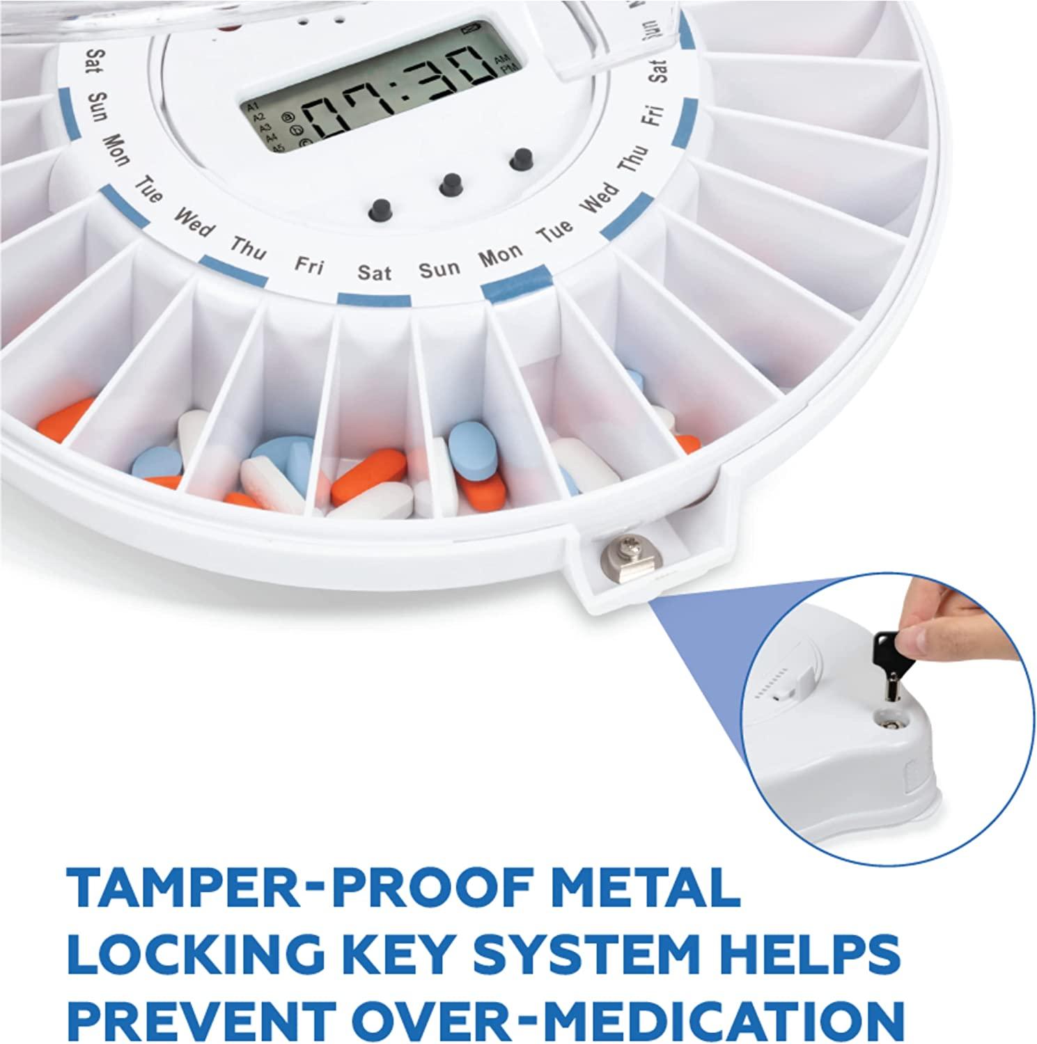 MedELert Medication Dispenser with Automatic Lock Box 28 Sealed
