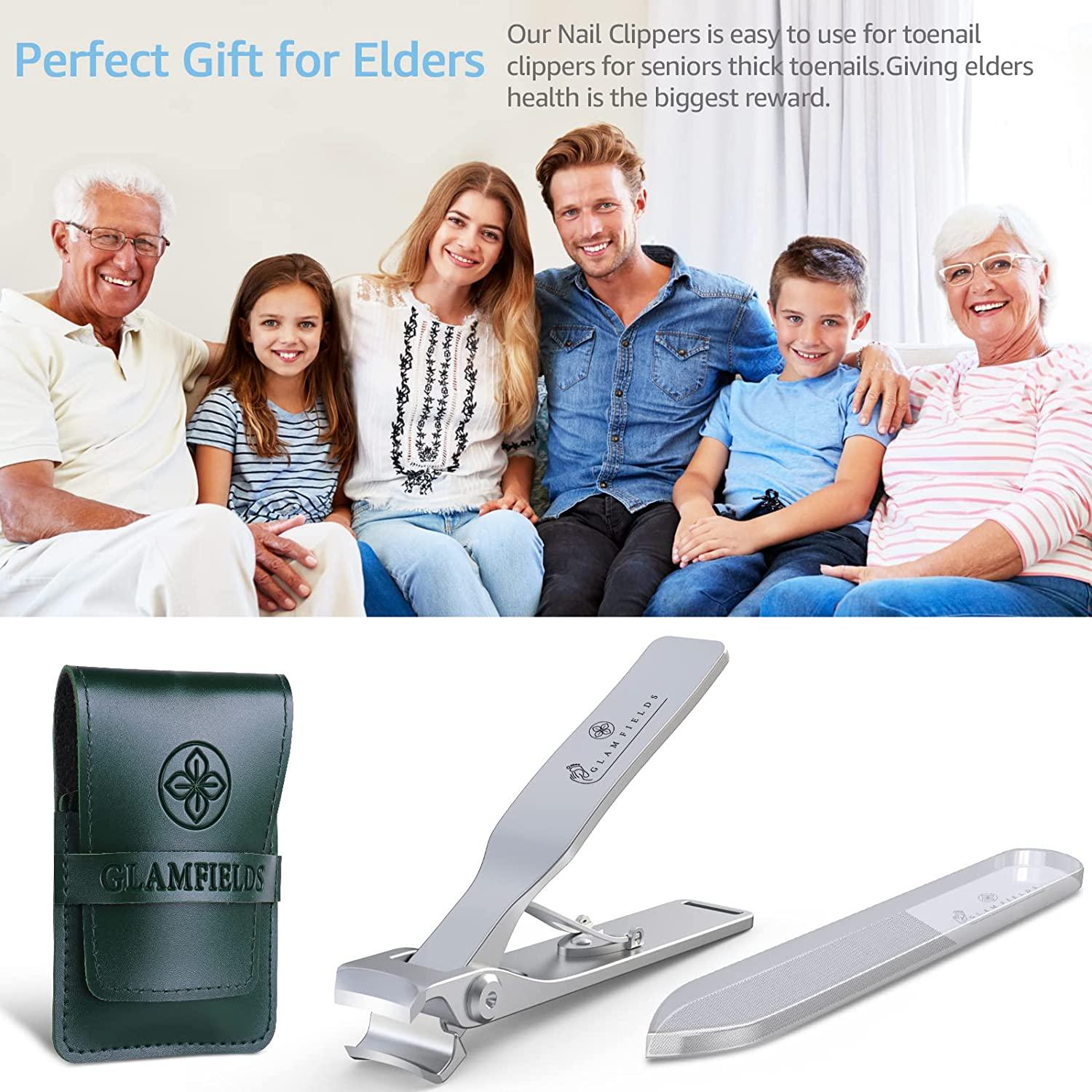 Healthy Seniors Complete Nail and Toenail Clippers for Seniors with Thick  Toenails, Big Toe Nail Clippers for Thick Toenails Long Handle, Heavy Duty